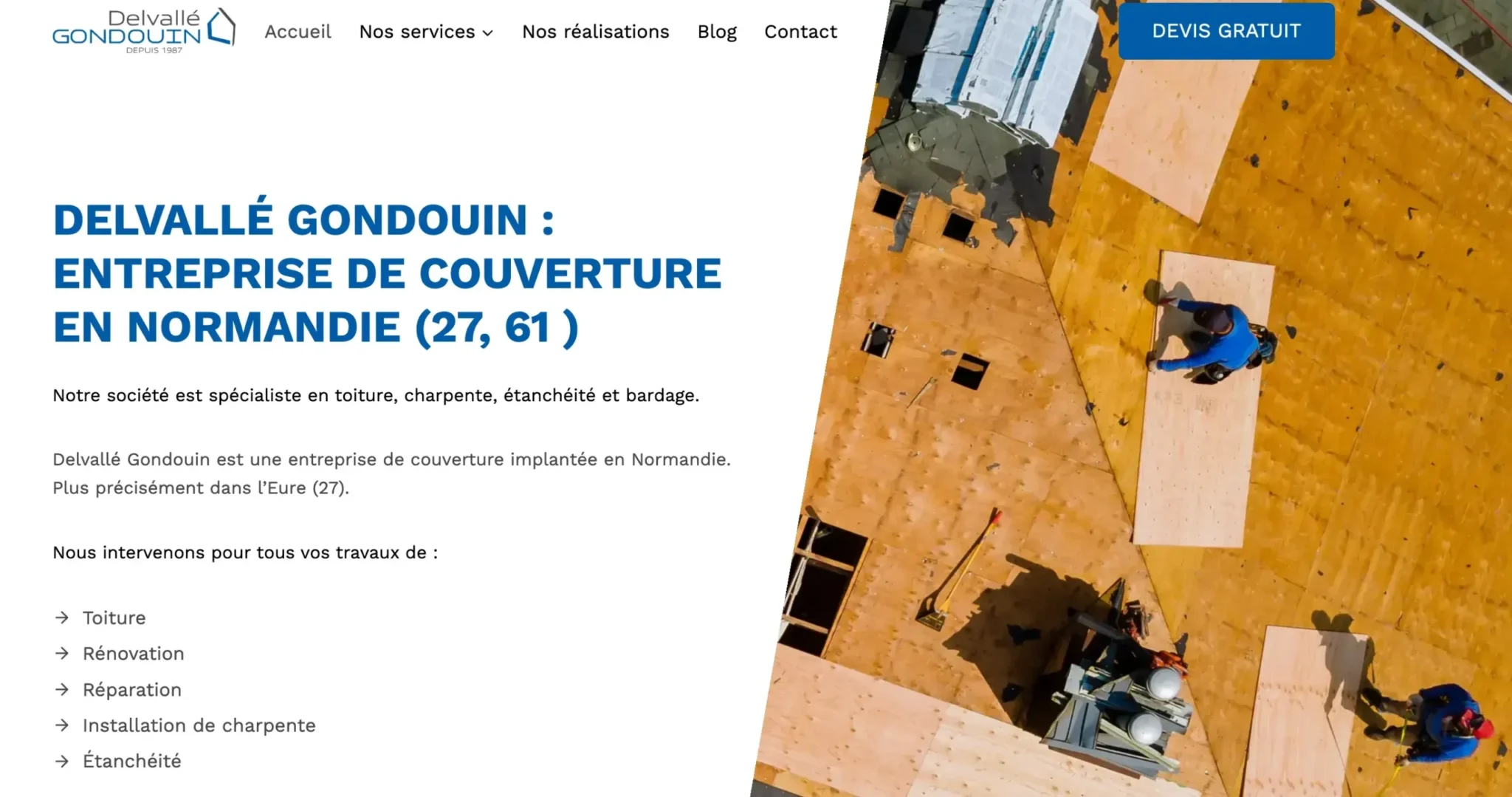 Delvallé Gourdin couvreur en Normandie