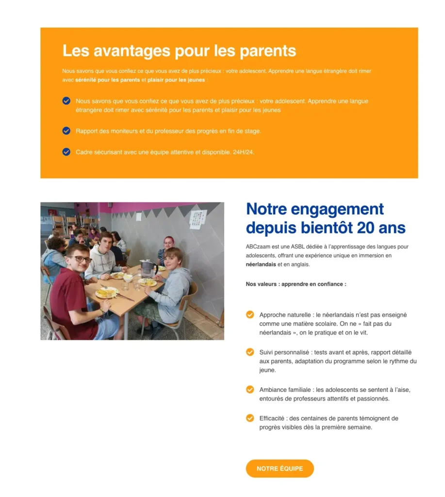 Groupe d’ados découvrant la culture belge et le néerlandais